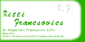 kitti francsovics business card